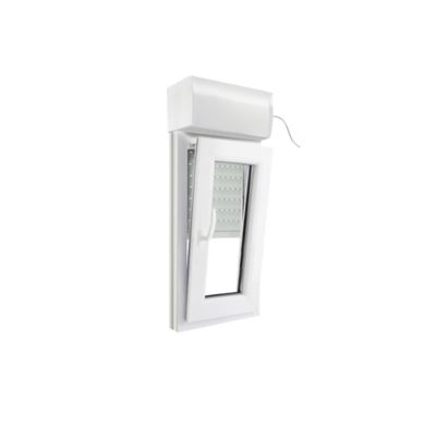 Fenêtre PVC 1 vantail oscillo-battant + volet roulant électrique GoodHome blanc - l.40 x h.75 cm, tirant droit