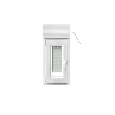 Fenêtre PVC 1 vantail oscillo-battant + volet roulant électrique GoodHome blanc - l.40 x h.75 cm, tirant gauche