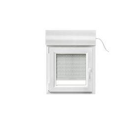 Fenêtre PVC 1 vantail oscillo-battant + volet roulant électrique GoodHome blanc - l.60 x h.60 cm, tirant gauche