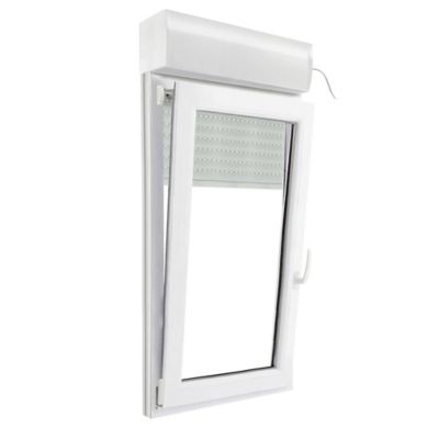 Fenêtre PVC 1 vantail oscillo-battant + volet roulant électrique GoodHome blanc - l.60 x h.95 cm, tirant gauche