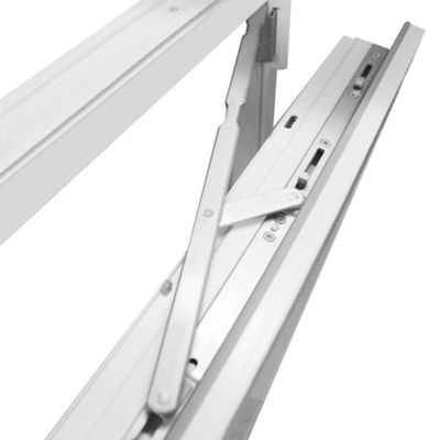 Fenêtre PVC 1 vantail oscillo-battant + volet roulant électrique GoodHome blanc - l.80 x h.75 cm, tirant droit