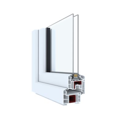 Fenêtre PVC 1 vantail oscillo-battant + volet roulant électrique GoodHome blanc - l.80 x h.75 cm, tirant droit
