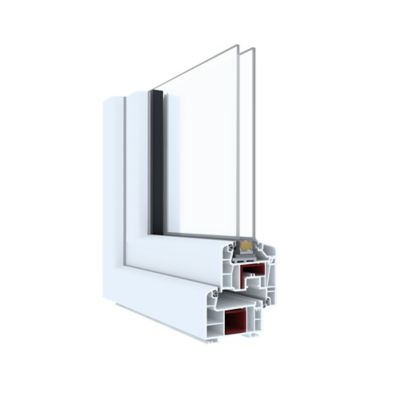 Fenêtre PVC 1 vantail oscillo-battant + volet roulant électrique GoodHome blanc - l.80 x h.75 cm, tirant droit