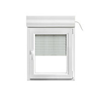 Fenêtre PVC 1 vantail oscillo-battant + volet roulant électrique GoodHome blanc - l.80 x h.95 cm, tirant droit