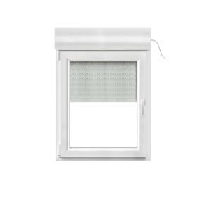 Fenêtre PVC 1 vantail oscillo-battant + volet roulant électrique GoodHome blanc - l.80 x h.95 cm, tirant gauche