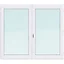 Fenêtre PVC 2 vantaux blanc - l.100 x h.115 cm, tirant droit