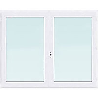 Fenêtre PVC 2 vantaux blanc - l.100 x h.125 cm, tirant droit