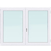 Fenêtre PVC 2 vantaux blanc - l.100 x h.75 cm, tirant droit