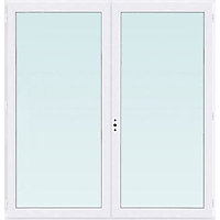 Fenêtre PVC 2 vantaux blanc - l.120 x h.125 cm, tirant droit