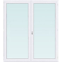 Fenêtre PVC 2 vantaux blanc - l.120 x h.135 cm, tirant droit