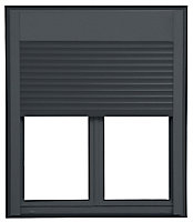 Fenêtre PVC 2 vantaux GROSFILLEX anthracite - l.120 x h.125 cm, tirant droit