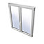 Fenêtre PVC 2 vantaux Grosfillex blanc - l.100 x h.115 cm, tirant droit