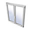 Fenêtre PVC 2 vantaux Grosfillex blanc - l.120 x h.125 cm, tirant droit