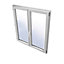 Fenêtre PVC 2 vantaux Grosfillex blanc - l.120 x h.75 cm, tirant droit