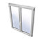 Fenêtre PVC 2 vantaux Grosfillex blanc - l.120 x h.95 cm, tirant droit