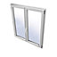 Fenêtre PVC 2 vantaux Grosfillex blanc - l.140 x h.115 cm, tirant droit