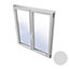 Fenêtre PVC 2 vantaux Grosfillex Exaconfort anthracite RAL 7016 - l.100 x h.105 cm, tirant droit