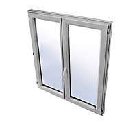 Fenêtre PVC 2 vantaux Grosfillex Exaconfort anthracite RAL 7016 - l.100 x h.95 cm, tirant droit