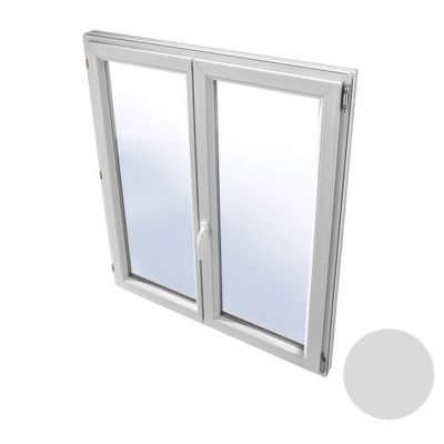 Fenêtre PVC 2 vantaux Grosfillex Exaconfort anthracite RAL 7016 - l.120 x h.115 cm, tirant droit