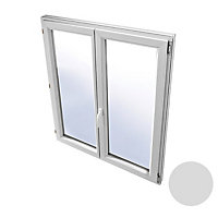 Fenêtre PVC 2 vantaux Grosfillex Exaconfort anthracite RAL 7016 - l.140 x h.115 cm, tirant droit