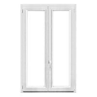 Fenêtre PVC 2 vantaux oscillo-battant GoodHome blanc - l.100 x h.155 cm