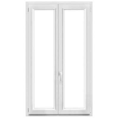 Fenêtre PVC 2 vantaux oscillo-battant GoodHome blanc - l.100 x h.165 cm