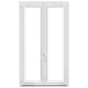 Fenêtre PVC 2 vantaux oscillo-battant GoodHome blanc - l.120 x h.125 cm