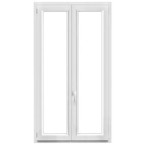Fenêtre PVC 2 vantaux oscillo-battant GoodHome blanc - l.100 x h.175 cm