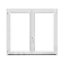 Fenêtre PVC 2 vantaux oscillo-battant GoodHome blanc - l.140 x h.125 cm