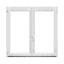 Fenêtre PVC 2 vantaux oscillo-battant GoodHome blanc - l.140 x h.135 cm