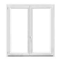 Fenêtre PVC 2 vantaux oscillo-battant GoodHome blanc - l.140 x h.145 cm