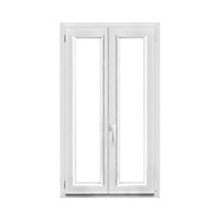 Fenêtre PVC 2 vantaux oscillo-battant GoodHome blanc - l.80 x h.135 cm
