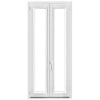 Fenêtre PVC 2 vantaux oscillo-battant GoodHome blanc - l.80 x h.165 cm