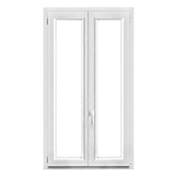 Fenêtre PVC 2 vantaux oscillo-battant GoodHome blanc - l.90 x h.155 cm