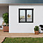 Fenêtre PVC 2 vantaux oscillo-battant GoodHome gris - l.100 x h.145 cm