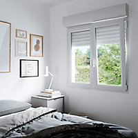 Fenêtre PVC 2 vantaux oscillo-battant + volet roulant électrique GoodHome blanc - l.100 x h.115 cm