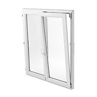 Fenêtre PVC 2 vantaux oscillo-battants Grosfillex blanc - l.100 x h.75 cm, tirant droit