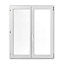 Fenêtre PVC 2 vantaux oscillo-battants Grosfillex blanc - l.100 x h.75 cm, tirant droit