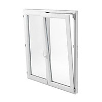 Fenêtre PVC 2 vantaux oscillo-battants Grosfillex blanc - l.120 x h.115 cm, tirant droit