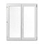 Fenêtre PVC 2 vantaux oscillo-battants Grosfillex blanc - l.97,5 x h.106 cm, tirant droit