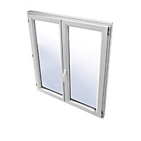 Fenêtre PVC 2 vantaux tirant droit Grosfillex blanc - 100 x h.105 cm