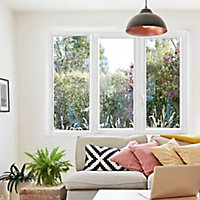 Fenêtre PVC 3 vantaux oscillo-battant GoodHome blanc - 180 x h.135 cm