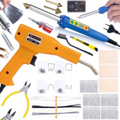 Fer à Souder Plastique 120W RBK120W - Température 200-600C, Set Multi-Plastiques + Agrafeuse 200 Agrafes