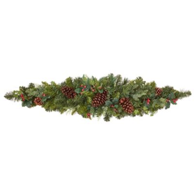 Feston de Noël Amden imitation sapin et pomme de pin 120cm
