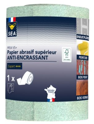Feuille abrasive 115 mm x 5 m grain 120 anti-encrassement en rouleau