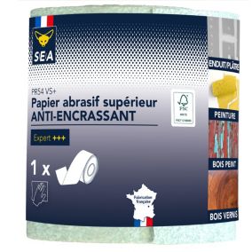 Feuille abrasive 93 mm x 5 m grain 120 anti-encrassement en rouleau