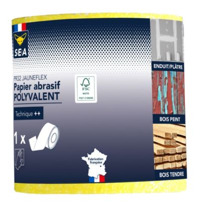 Feuille abrasive 93 mm x 5 m grain 80 en rouleau