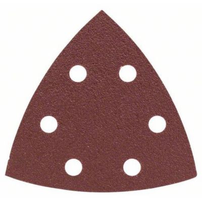 Feuilles abrasives Delta 93 mm grain 80, set de 25, auto-agrippantes perforées pour ponceuse triangulaire