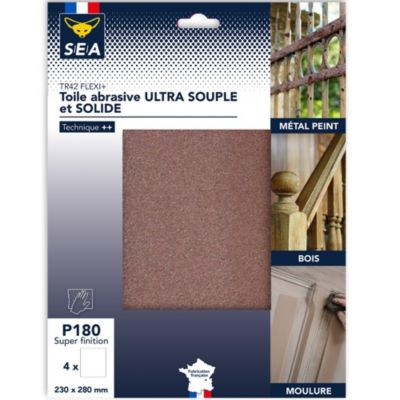 Feuilles abrasives flexibles SEA grain 180, lot de 3