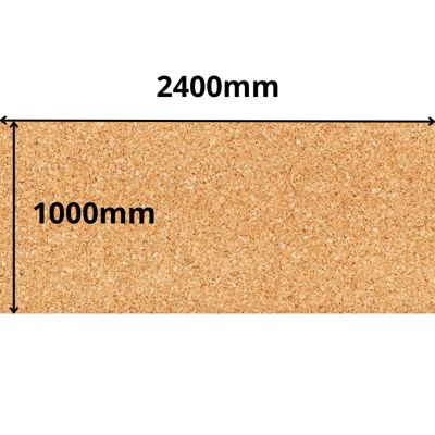Feuilles de liège naturel - 10 % plus dense - DIY et décoration - 1000 x 2400 mm - 7 mm - 1 pièce